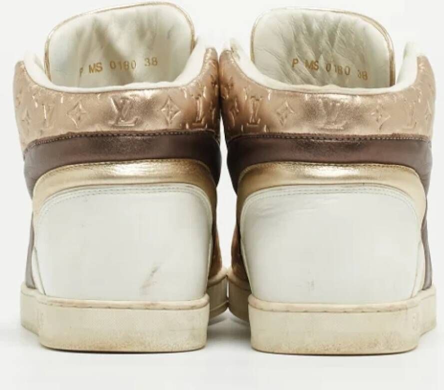 Louis Vuitton Vintage Pre-owned Leather sneakers Gray Dames