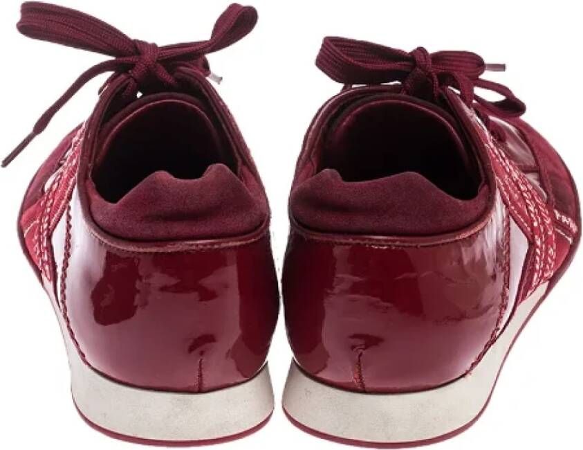 Louis Vuitton Vintage Pre-owned Leather sneakers Red Dames