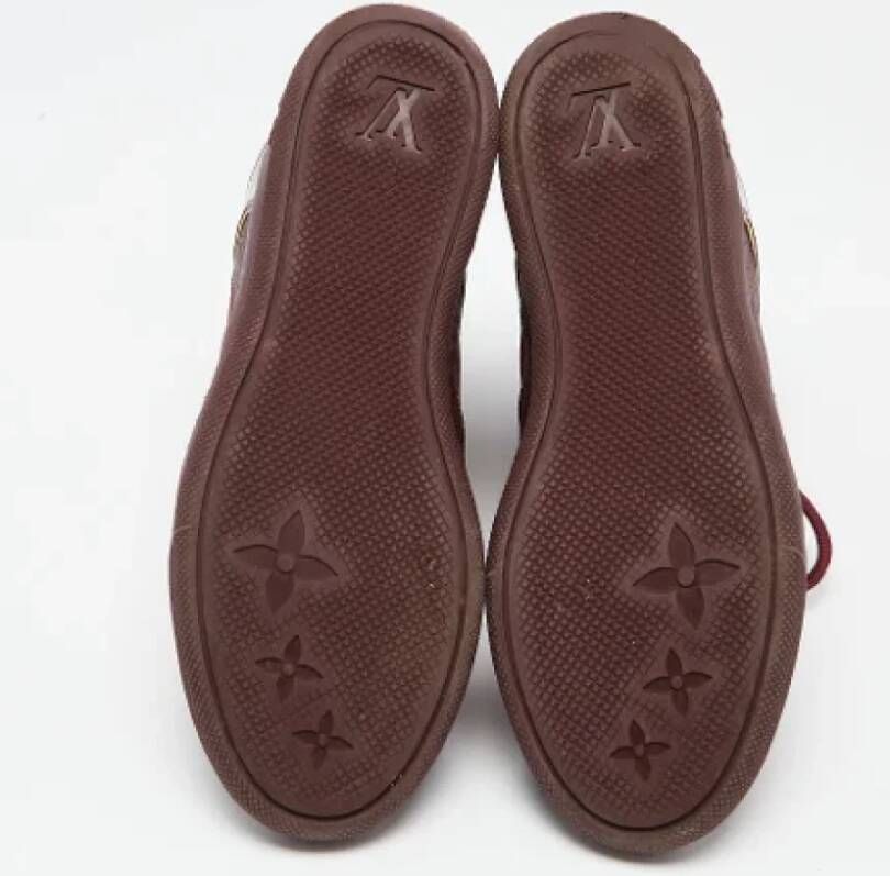 Louis Vuitton Vintage Pre-owned Leather sneakers Red Dames
