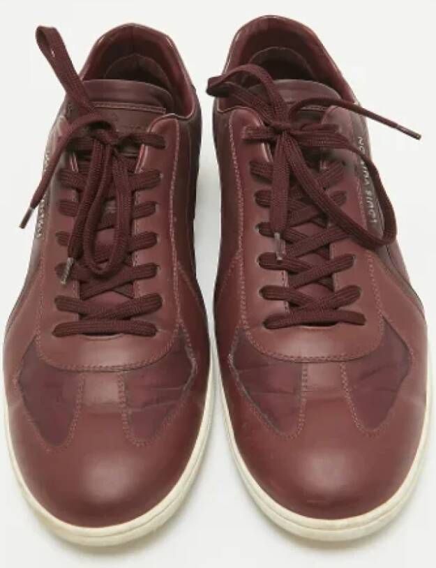 Louis Vuitton Vintage Pre-owned Leather sneakers Red Heren