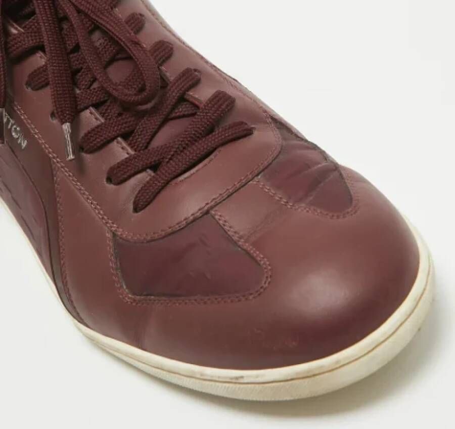 Louis Vuitton Vintage Pre-owned Leather sneakers Red Heren