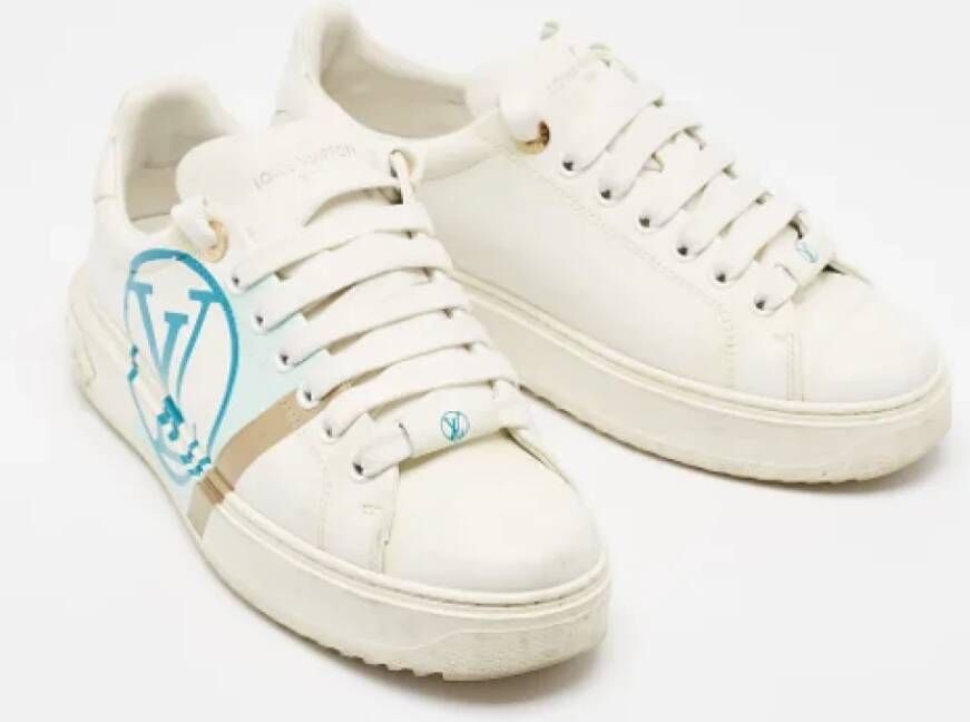 Louis Vuitton Vintage Pre-owned Leather sneakers White Dames