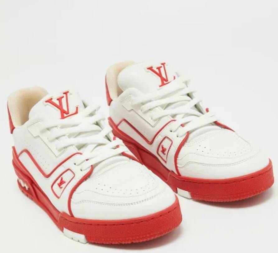 Louis Vuitton Vintage Pre-owned Leather sneakers White Heren