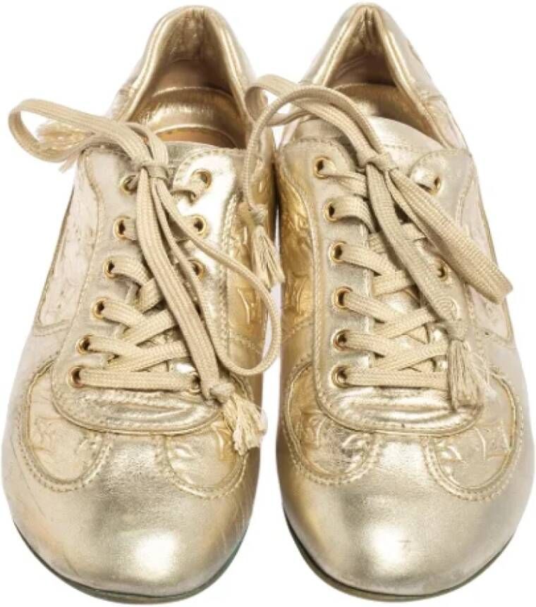 Louis Vuitton Vintage Pre-owned Leather sneakers Yellow Dames