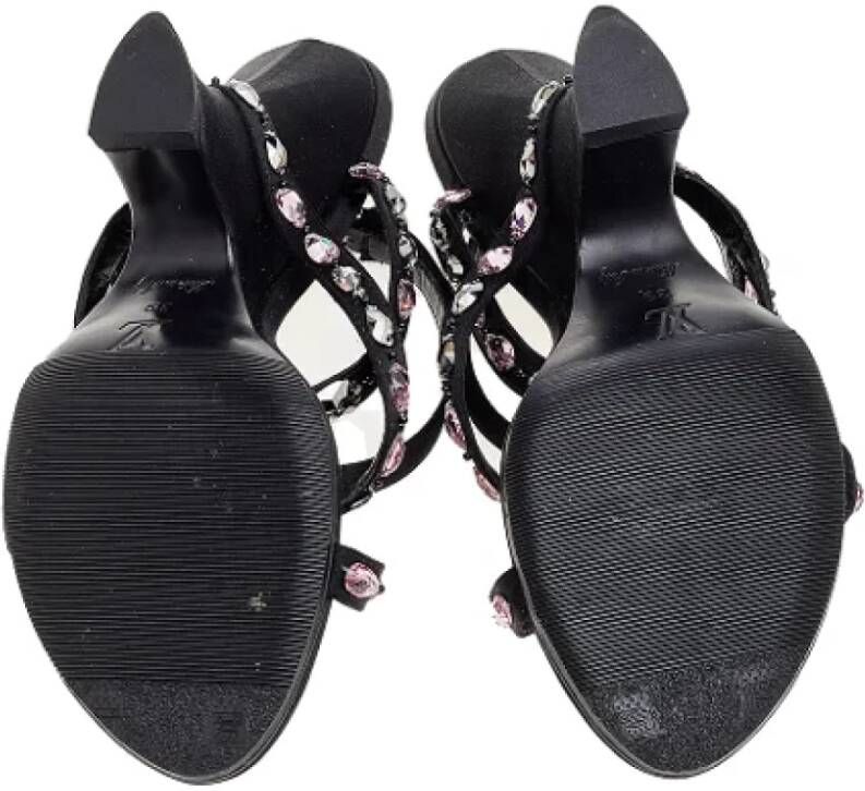 Louis Vuitton Vintage Pre-owned Satin sandals Black Dames
