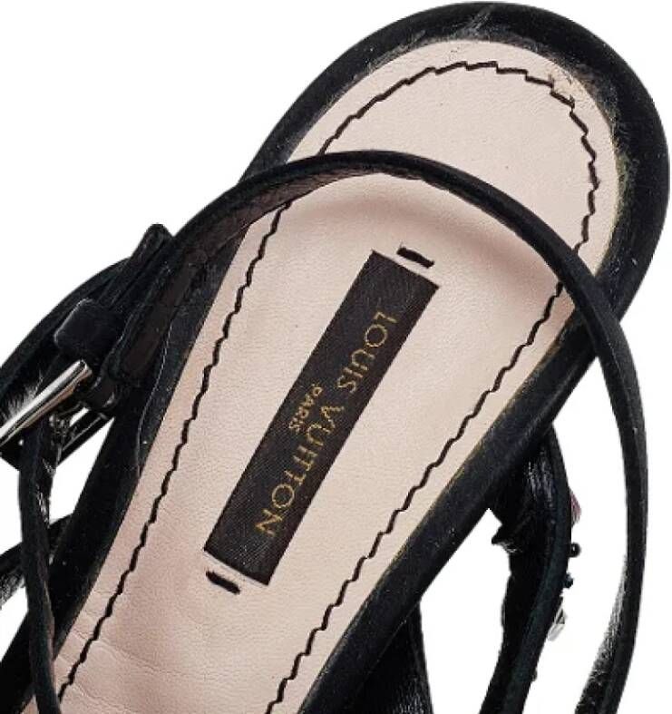 Louis Vuitton Vintage Pre-owned Satin sandals Black Dames