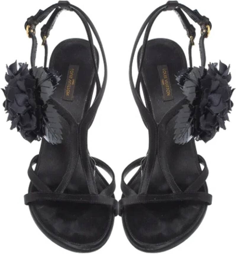 Louis Vuitton Vintage Pre-owned Satin sandals Black Dames