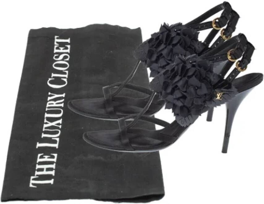 Louis Vuitton Vintage Pre-owned Satin sandals Black Dames
