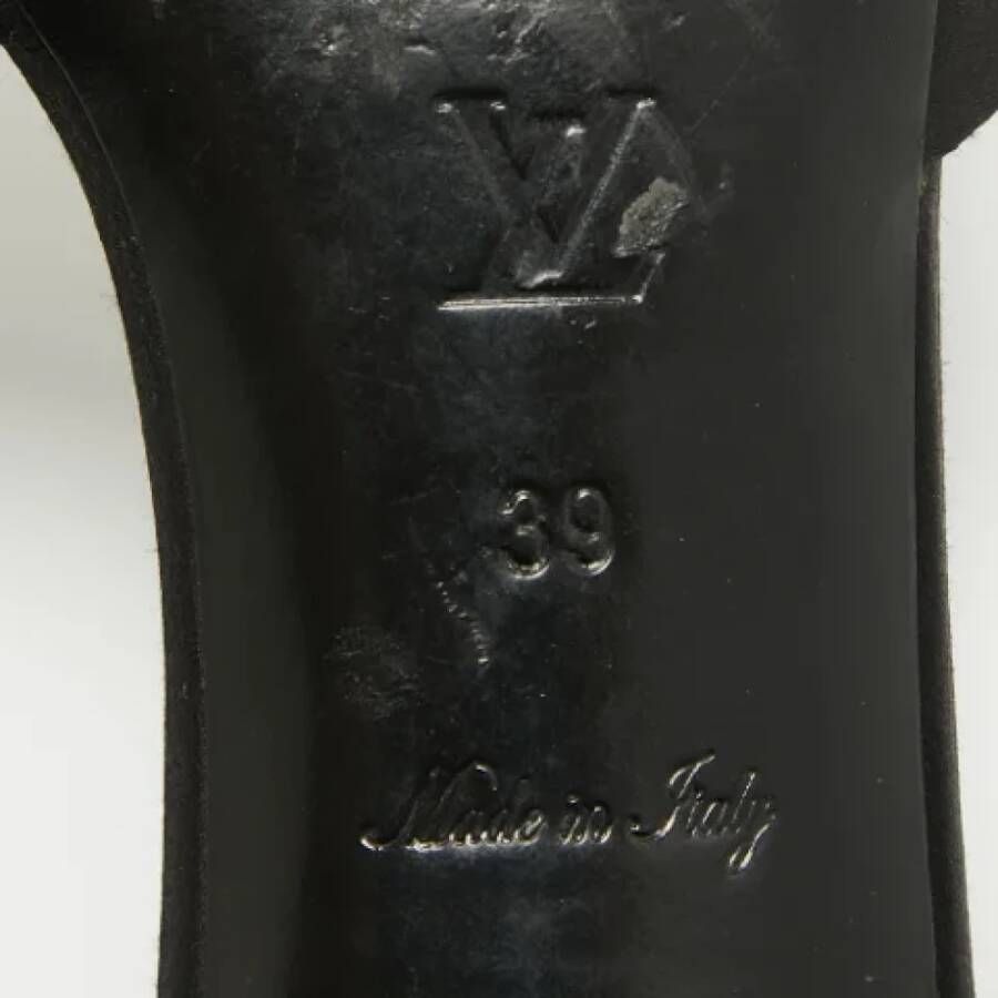 Louis Vuitton Vintage Pre-owned Satin sandals Black Dames