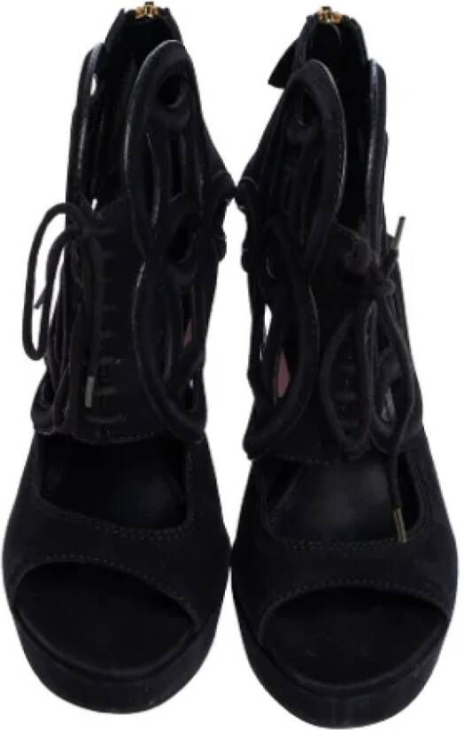 Louis Vuitton Vintage Pre-owned Suede boots Black Dames
