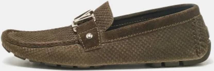Louis Vuitton Vintage Pre-owned Suede flats Green Heren