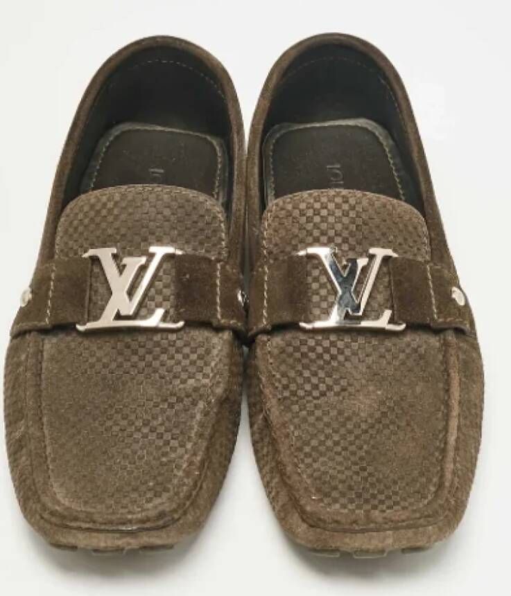 Louis Vuitton Vintage Pre-owned Suede flats Green Heren