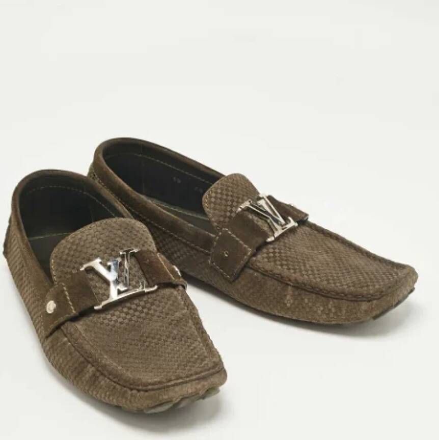 Louis Vuitton Vintage Pre-owned Suede flats Green Heren
