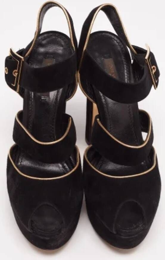Louis Vuitton Vintage Pre-owned Suede sandals Black Dames