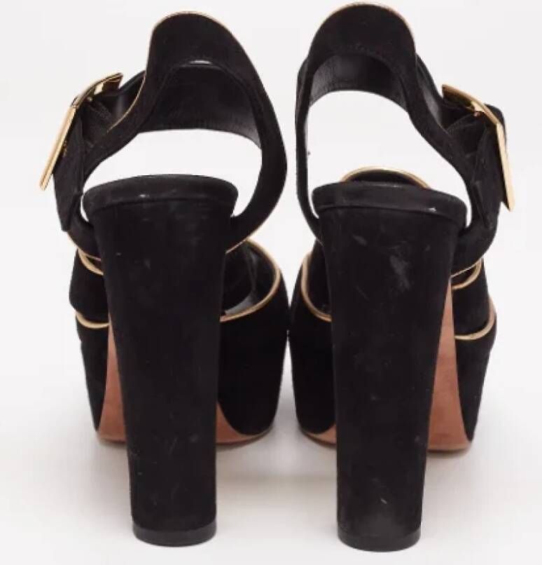 Louis Vuitton Vintage Pre-owned Suede sandals Black Dames