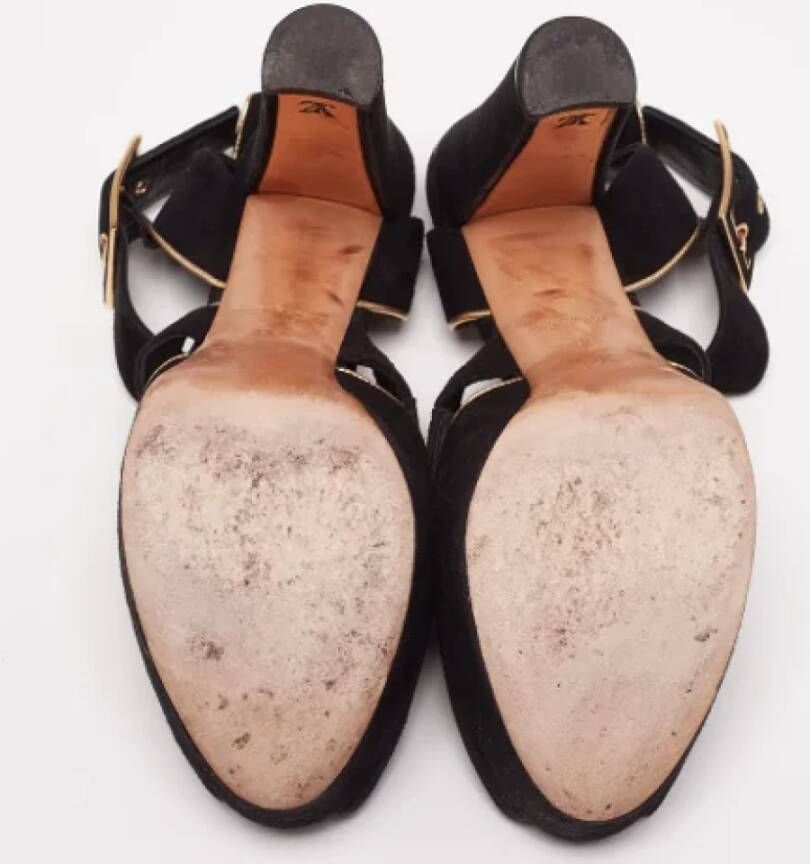 Louis Vuitton Vintage Pre-owned Suede sandals Black Dames