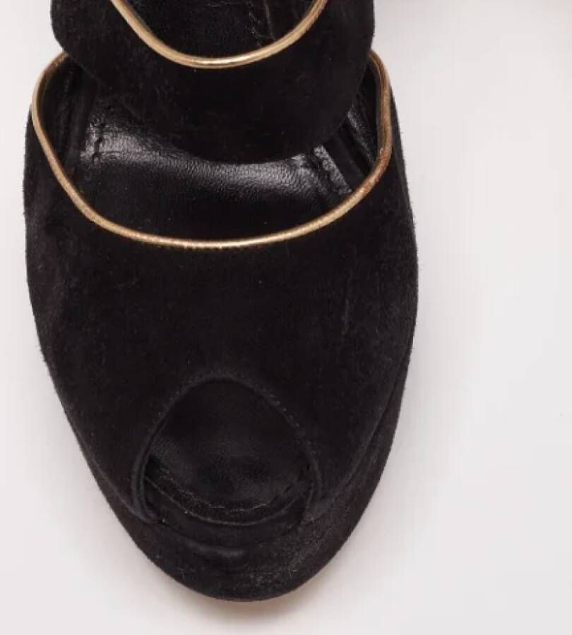 Louis Vuitton Vintage Pre-owned Suede sandals Black Dames