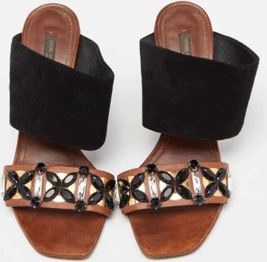 Louis Vuitton Vintage Pre-owned Suede sandals Black Dames