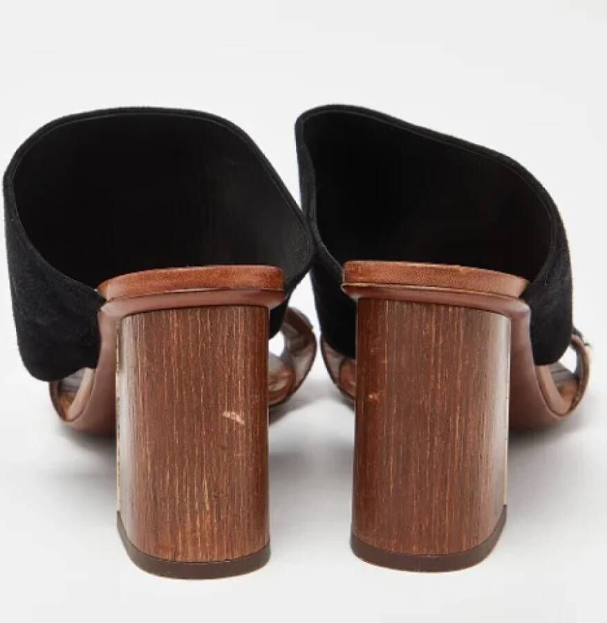 Louis Vuitton Vintage Pre-owned Suede sandals Black Dames
