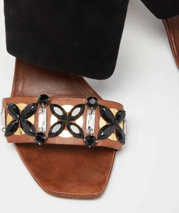 Louis Vuitton Vintage Pre-owned Suede sandals Black Dames