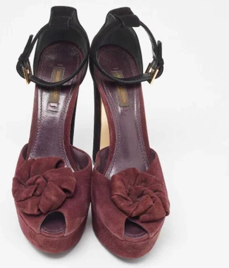 Louis Vuitton Vintage Pre-owned Suede sandals Black Dames