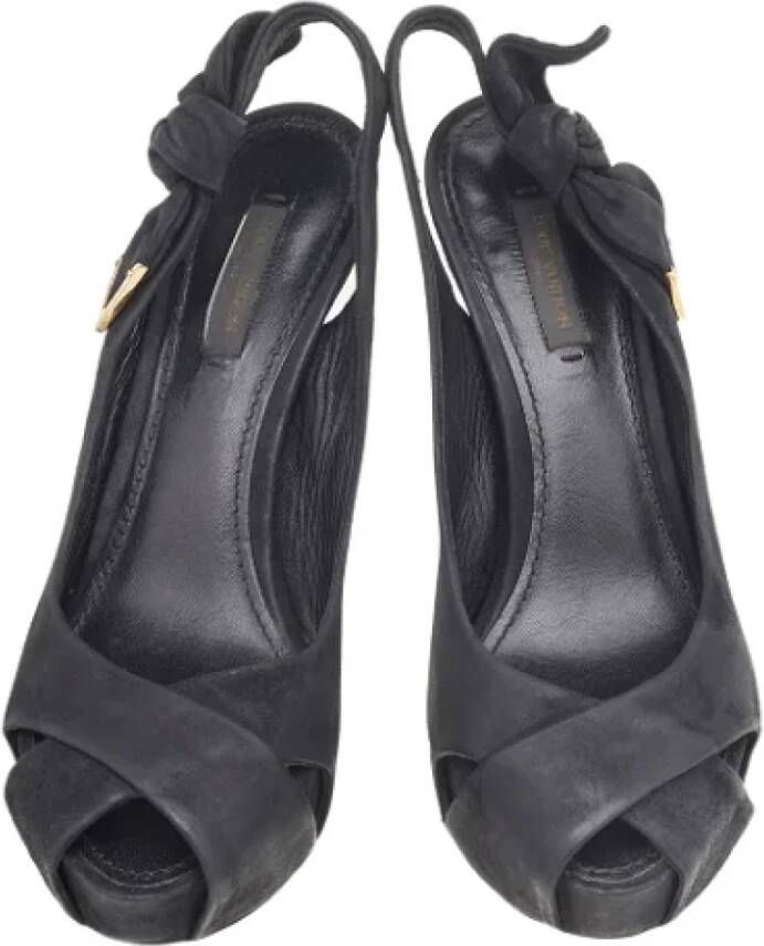 Louis Vuitton Vintage Pre-owned Suede sandals Black Dames