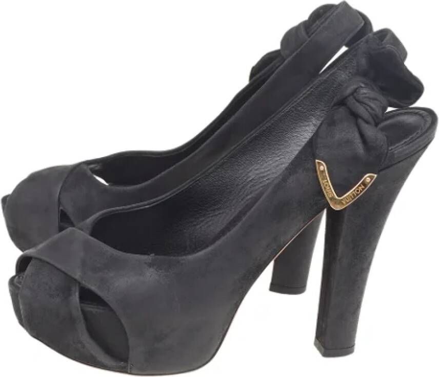 Louis Vuitton Vintage Pre-owned Suede sandals Black Dames