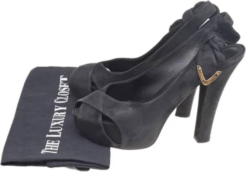 Louis Vuitton Vintage Pre-owned Suede sandals Black Dames