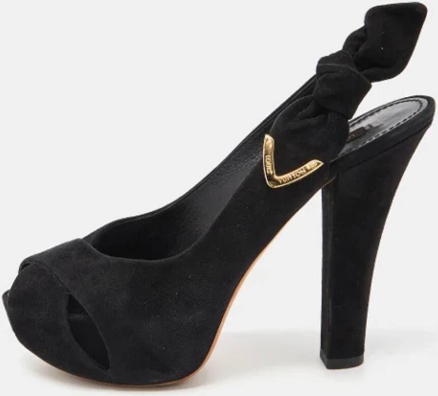 Louis Vuitton Vintage Pre-owned Suede sandals Black Dames