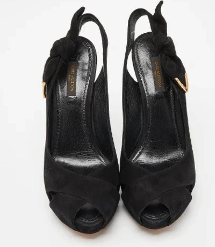 Louis Vuitton Vintage Pre-owned Suede sandals Black Dames