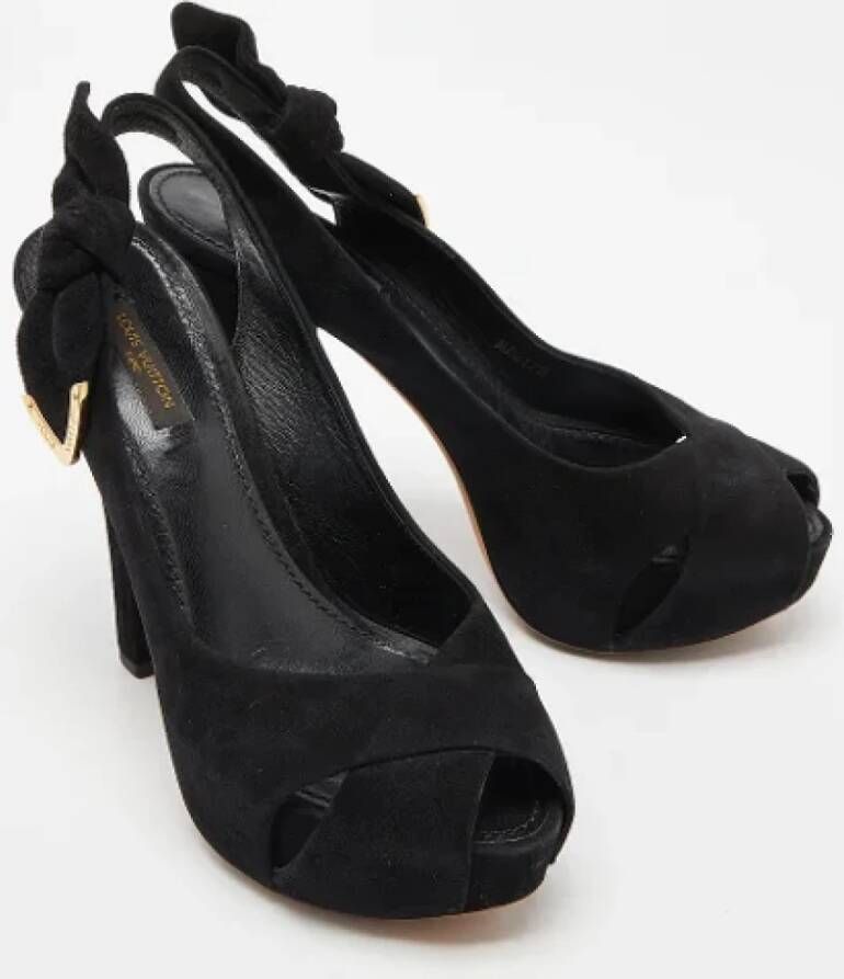 Louis Vuitton Vintage Pre-owned Suede sandals Black Dames