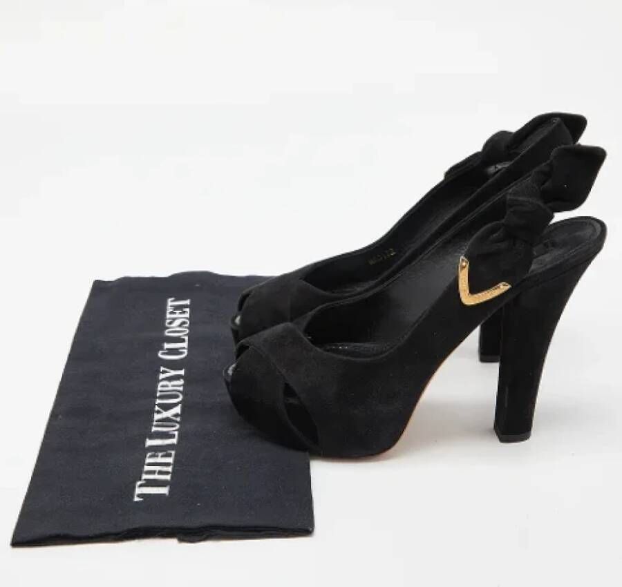 Louis Vuitton Vintage Pre-owned Suede sandals Black Dames