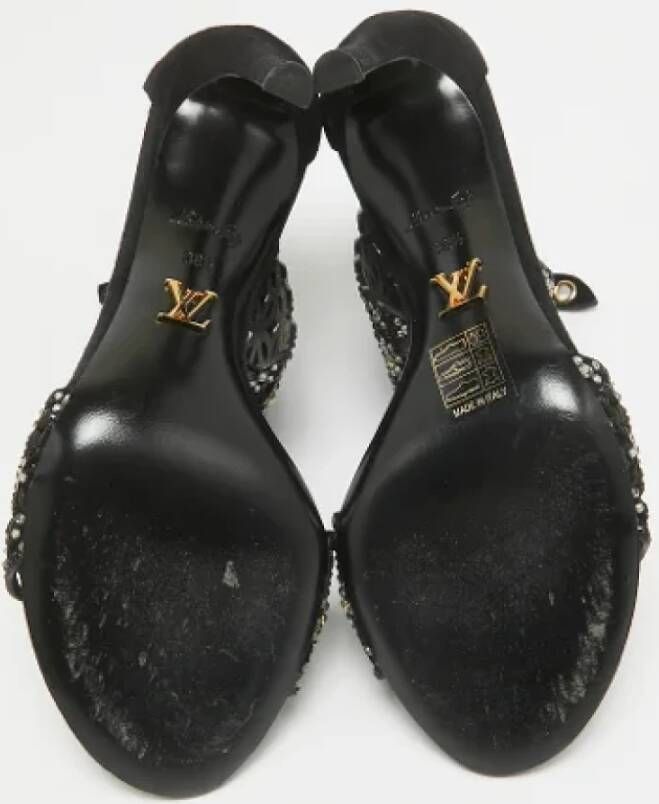 Louis Vuitton Vintage Pre-owned Suede sandals Black Dames
