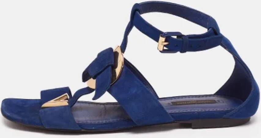 Louis Vuitton Vintage Pre-owned Suede sandals Blue Dames