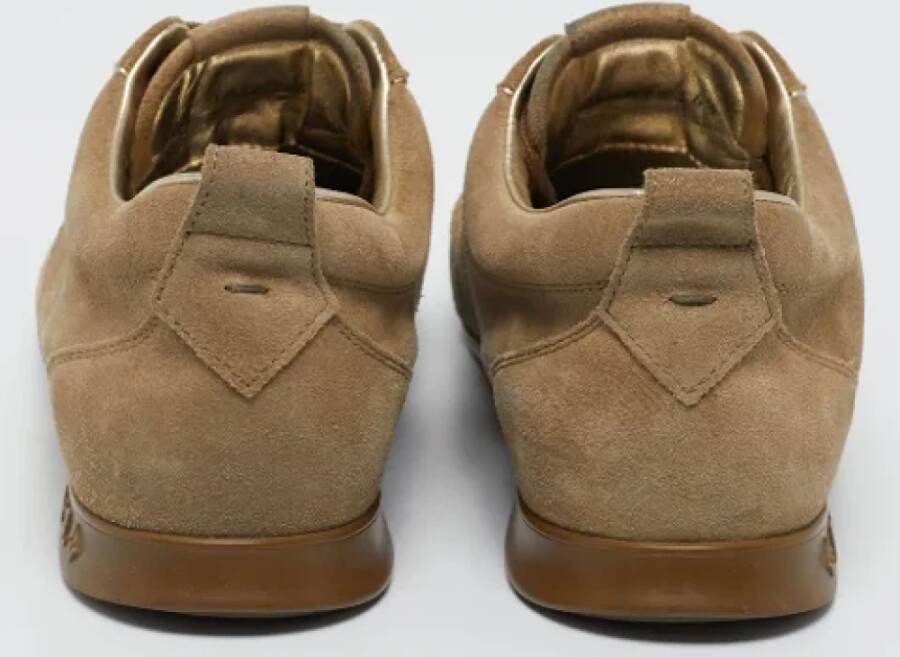Louis Vuitton Vintage Pre-owned Suede sneakers Beige Dames