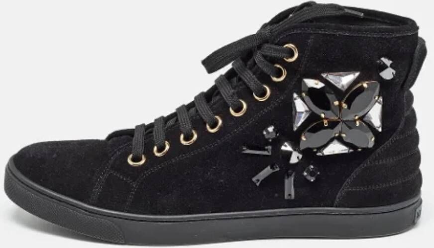 Louis Vuitton Vintage Pre-owned Suede sneakers Black Dames