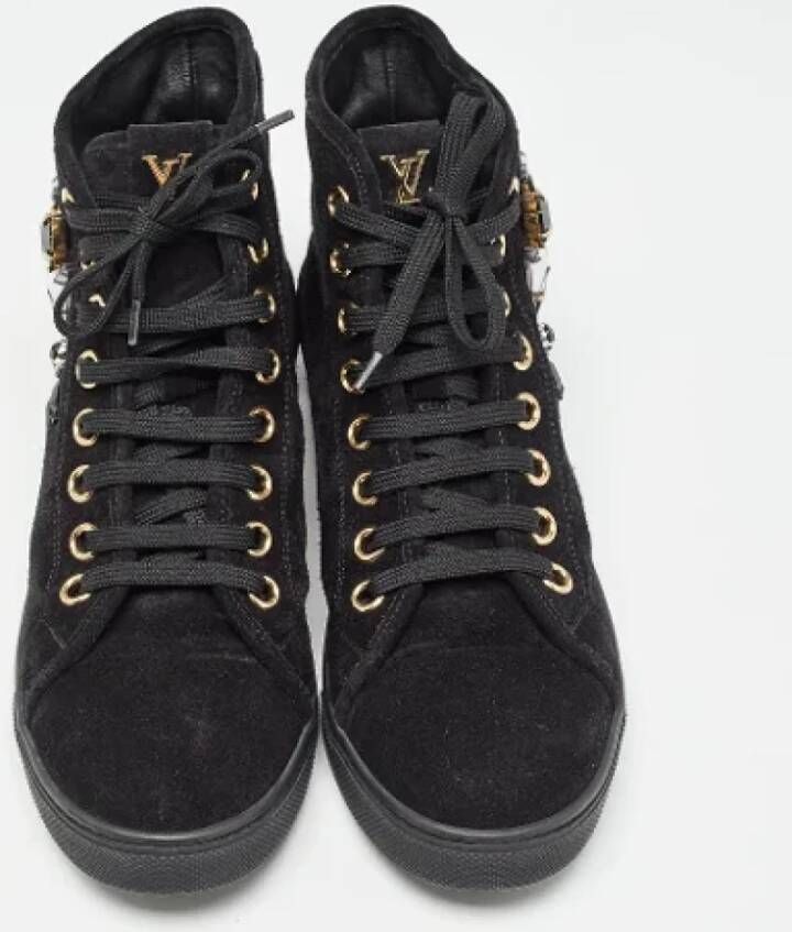 Louis Vuitton Vintage Pre-owned Suede sneakers Black Dames