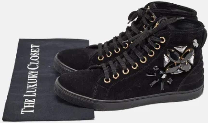 Louis Vuitton Vintage Pre-owned Suede sneakers Black Dames