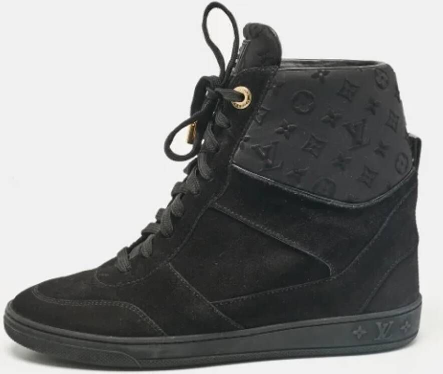 Louis Vuitton Vintage Pre-owned Suede sneakers Black Dames