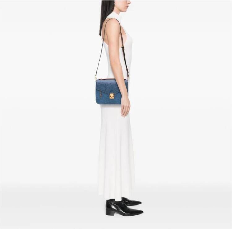 Louis Vuitton Vintage Tweedehands Gestructureerde Tas met Schouderband en Slotsluiting