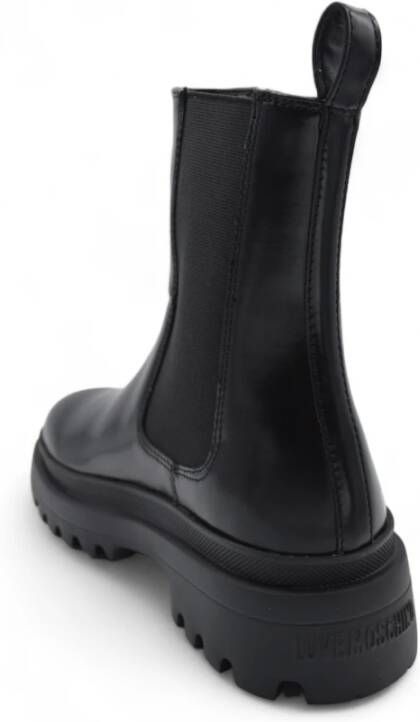 Love Moschino Abrasieve leren enkellaarsjes