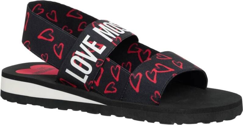 Love Moschino Allover Hearts Sandals Black Dames