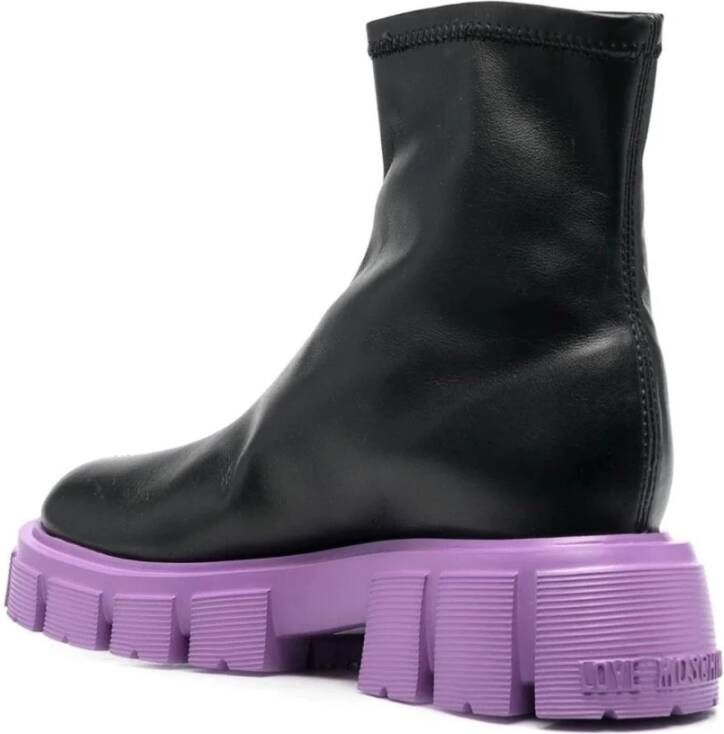 Love Moschino Enkellaarzen met chunky zool Zwart - Foto 2
