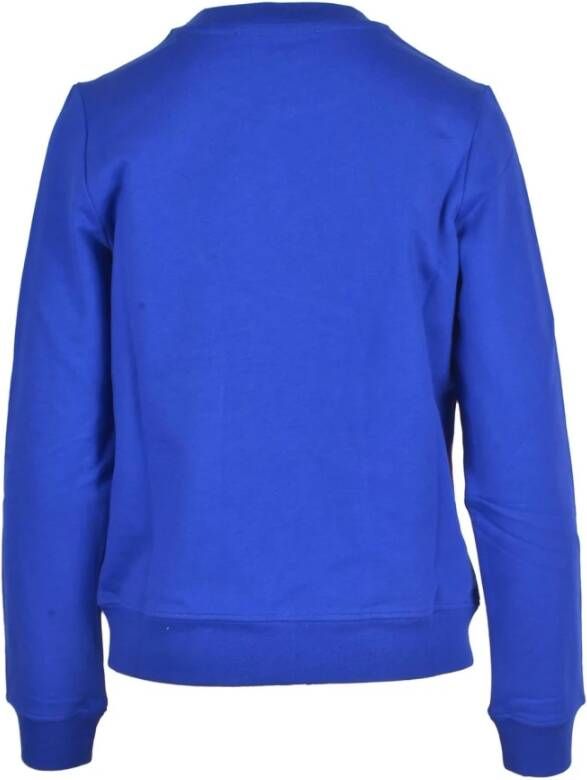 Love Moschino Blauwe Regenboog Crew Neck Sweatshirt Vrouwen