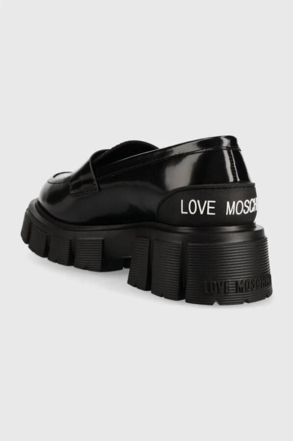 Love Moschino Dames leren mocassins Black Dames