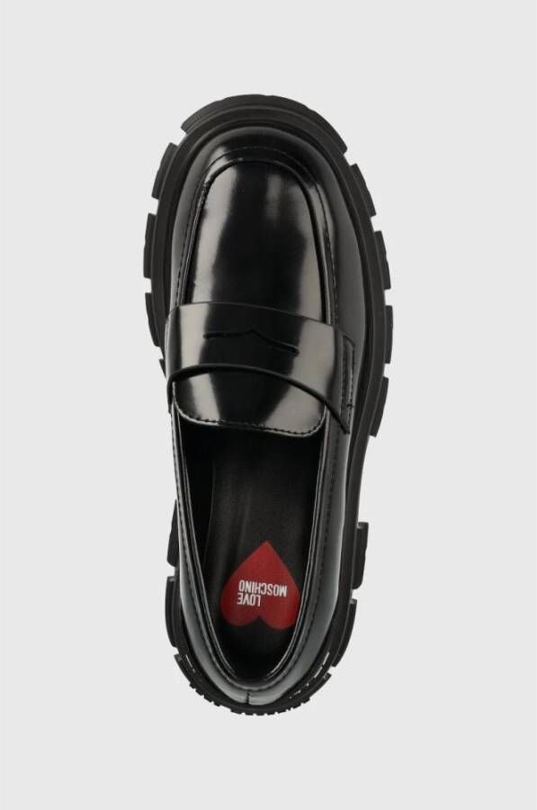 Love Moschino Dames leren mocassins Black Dames