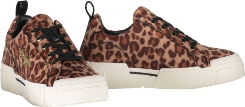 Love Moschino Dierenprint Lage Sneakers Brown Dames