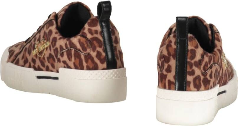Love Moschino Dierenprint Lage Sneakers Brown Dames