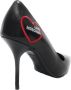 Moschino Zwarte leren puntige neus hoge hak pumps Zwart Dames - Thumbnail 3