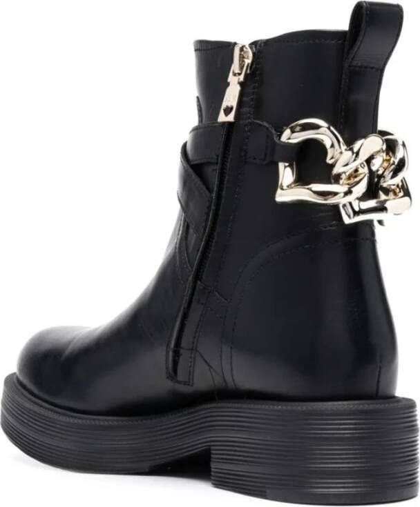Love Moschino Enkellaarzen met hart amulet Zwart - Foto 4